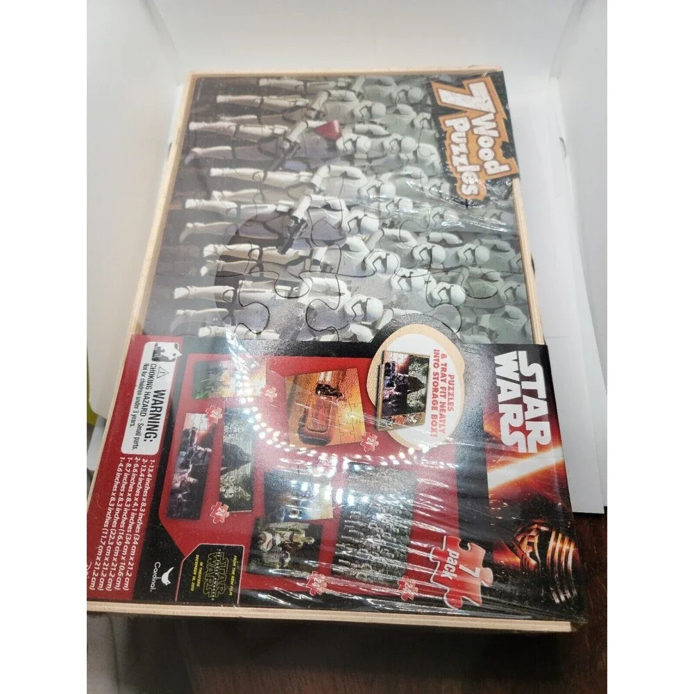 Disney Star Wars Cardinal Seven Different Wood Jigsaw Puzzles - New Sealed -